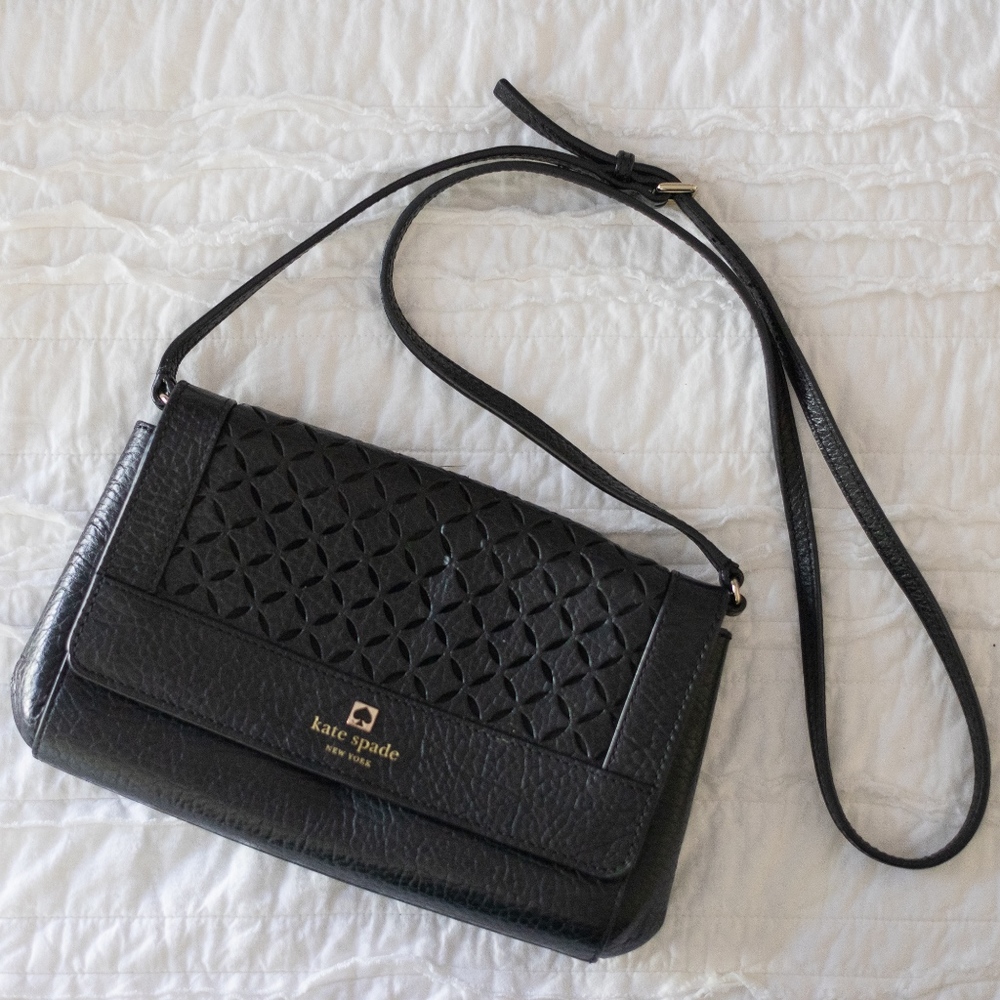 Kate Spade Pebbled Laser Cut-Out Crossbody